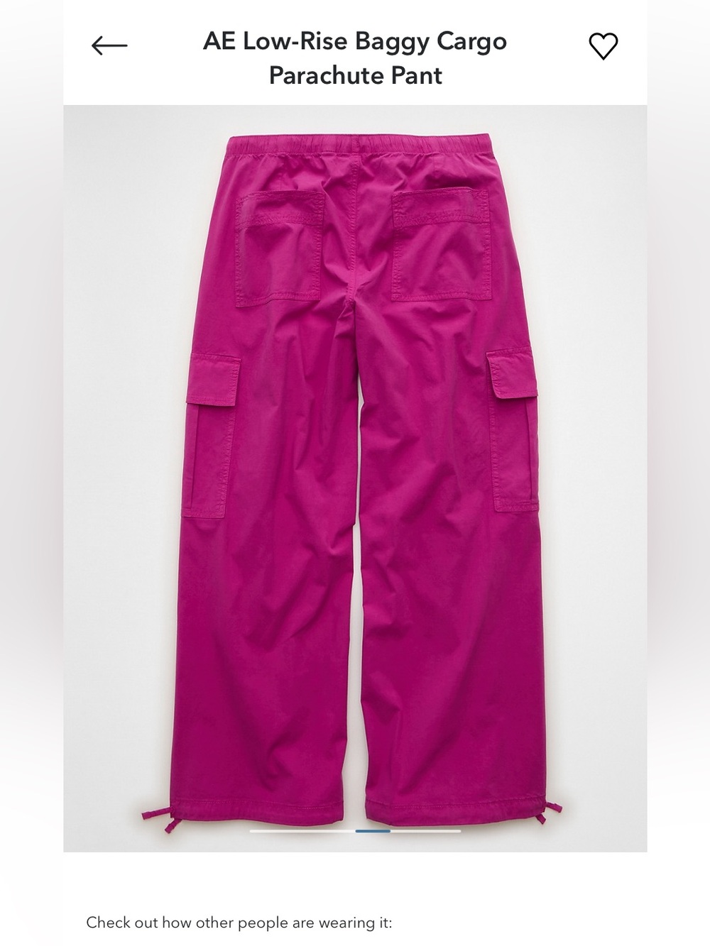 American Eagle Outfitters Hot Pink Cargo Jogger Pants. BRAND NEW - Picture 8 of 8